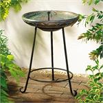 Somerset Resin/Metal Solar Birdbath - Versis Gris