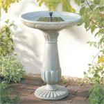 Solar Birdbath Portsmouth Resin Weathered Stone
