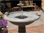 Country Gardens Solar Birdbath - Gray Weathered Stone