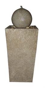 Sandstone pillar with globe - 42" Organic 625